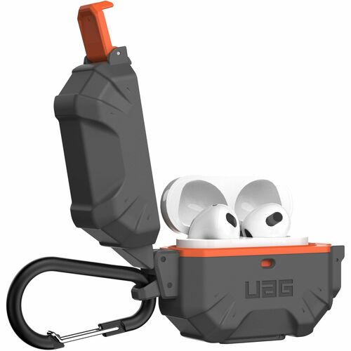 Urban Armor Gear Pathfinder Rugged Charging Case Apple AirPods (Gen 3) - Silver, Orange - Water Proof, Dust Resistant, Dir