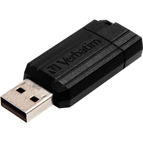 Verbatim PinStripe 128 GB USB 2.0 Flash Drive - Black - 2 Year Warranty