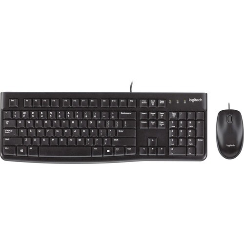 Logitech MK120 键盘鼠标 - 英文（美国） - USB 电缆 键盘 - 105 按键 - 键盘/键盘颜色: 黑 - USB 电缆 鼠标 - 光学 - 1000 dpi - 3 按钮 - 指点设备颜色: 黑 - 对称 - 兼容 PC