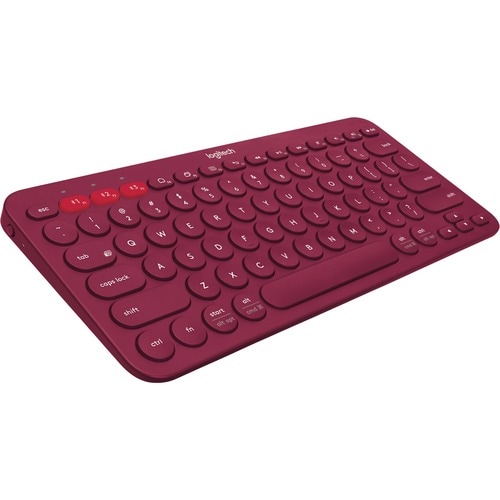 Logitech K380 键盘 - 无线 连接 - 英文（美国） - 红 - 蓝牙 - 3 - 10 m 首页, 后面 热键 - 铬操作系统 - 计算机, 智能电话, iPad mini - PC, Mac - AAA 支持的电池尺寸