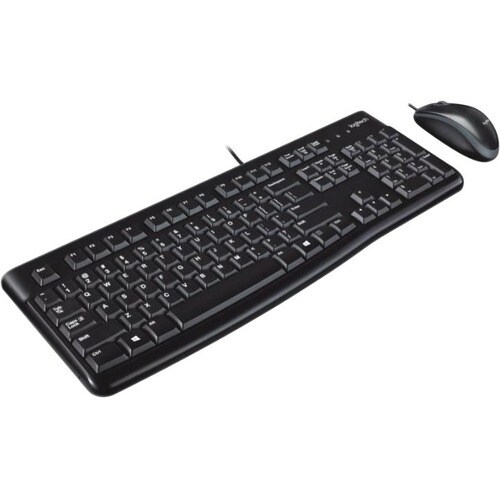Logitech MK120 键盘鼠标 - 英文（美国） - USB 电缆 键盘 - 105 按键 - USB 电缆 鼠标 - 光学 - 1000 dpi - 3 按钮 - 滚轮 - 对称 - 兼容 PC