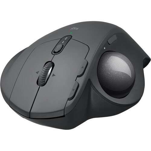 Logitech MX ERGO 鼠标 - 蓝牙/射频 - 光学 - 6 可编程按钮 - 石墨色 - 无线 - 可充电 - 4000 dpi - 轨迹球 - 右旋转