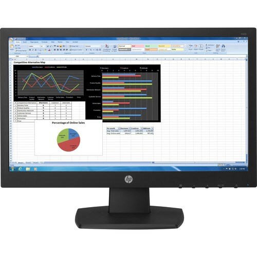 HP V223 22" 等级 Full HD LCD 显示器 - 16:9 - 黑 - 54.6 cm (21.5") Viewable - 扭曲向列型（TN） - 发光二极管（WLED） 背光 - 1920 x 1080 - 16.7百万 颜