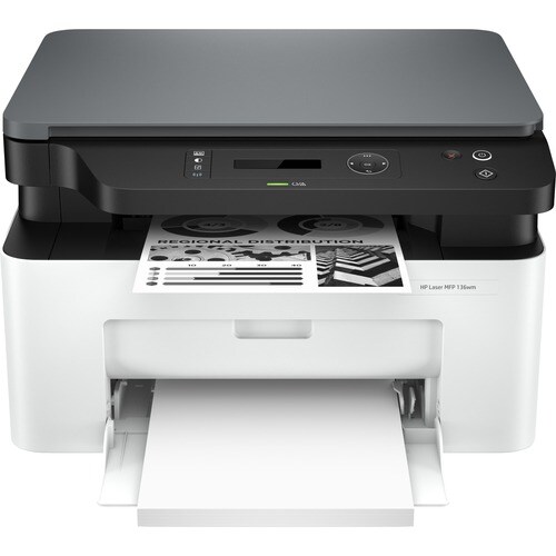 HP 136wm 无线 激光多功能打印机 - 单色 - 复印机/打印机/扫描仪 - 20 ppm单色打印 - 1200 x 1200 dpi打印 - 手动 双面打印 - 高达 10000 每月页数 - 150 表输入 - 机器颜色 平板 扫描仪