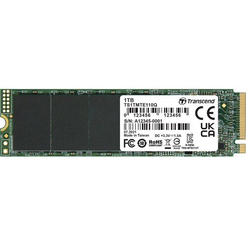 Unità stato solido Transcend MTE MTE110Q - M.2 2280 Interno - 1 TB - PCI Express NVMe (PCI Express NVMe 3.0 x4) - 300 TB T