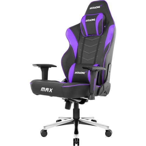 AKRacing Masters Series Max Gaming Chair - For Gaming - Metal, PU Leather, Foam, Aluminum - Black, Indigo