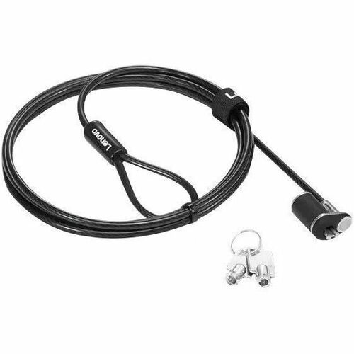 Lenovo NanoSaver Cable Lock For Notebook, Docking Station, Desktop Computer, LCD Monitor - 1.50 m - Keyed Lock - Black - G