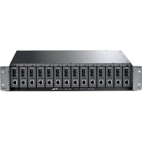 TP-Link TL-FC1420 2U Rack-mountable Rack Mount Enclosure for Media Converter - 482.60 mm Rack Width - 2U - 14 x Bay(s) - 1
