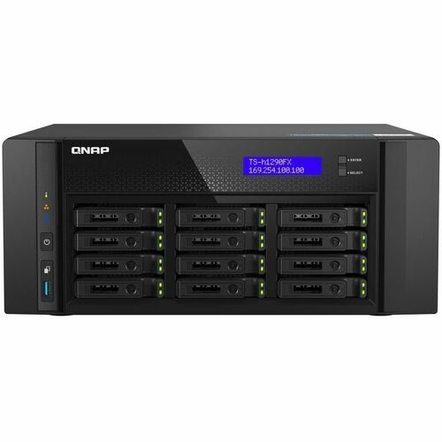 QNAP TS-h1290FX-7302P-256G SAN/NAS Storage System - EPYC 7302P Hexadeca-core (16 Core) - 12 x HDD Supported - 0 x HDD Inst