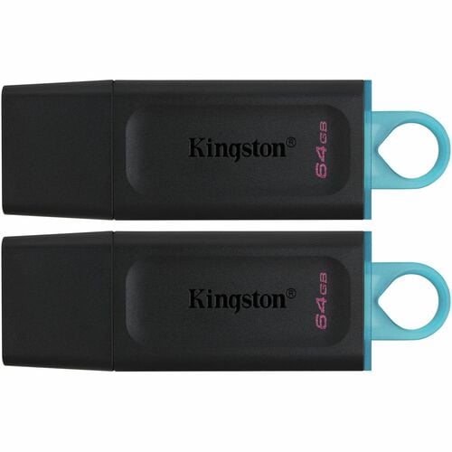 Kingston DataTraveler Exodia 64GB USB 3.2 (Gen 1) Flash Drive - 64 GB - USB 3.2 (Gen 1) - Black, Teal - 5 Year Warranty - 