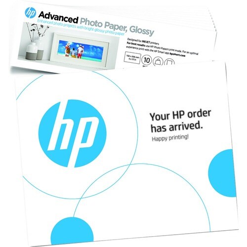 HP Advanced Tintenstrahl Fotopapier - 101,60 mm x 304,80 mm - 65 lb Basis Weight - 250 g/m² Grammage - Glänzend - 10er Bla
