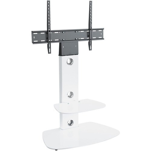 AVF FSL700LUCSWW-A: Lucerne Curved Pedestal TV Stand - Up to 65" Screen Support - 88.18 lb Load Capacity - 2 x Shelf(ves) 