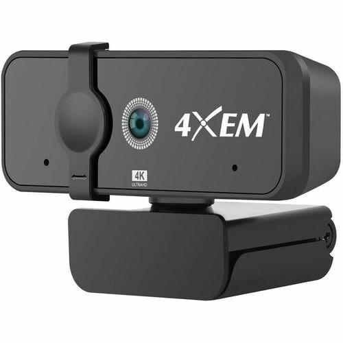 4XEM Webcam - 8 Megapixel - 30 fps - Black - USB 2.0 Type A - 4K - 3840 x 2160 Video - Auto-focus - Microphone - For Compu