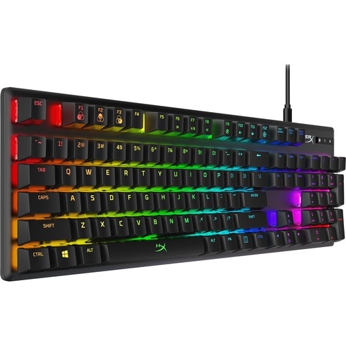 HyperX Alloy Origins Rugged Gaming Keyboard - Cable Connectivity - USB Type C Interface - RGB LED - English (US) - Black -