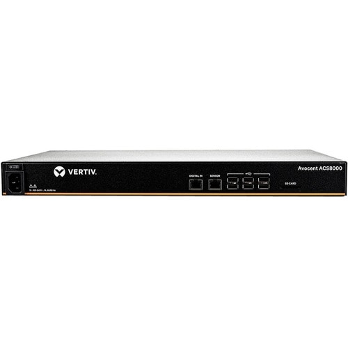 Vertiv AVOCENT ACS ACS8008DAC-404 Servidor do dispositivo - 1 GB - DDR3 SDRAM - Cabo de par entrançado, Fibra ótica - 2 x 
