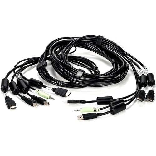 Vertiv AVOCENT 3.05 m Cabo KVM - 1 - Cable for Teclado/Rato, Coluna, Interruptor KVM, Dispositivo de áudio - Primeira extr