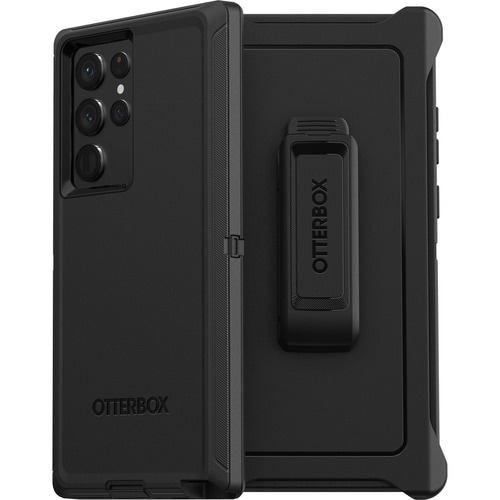 OtterBox Defender Rugged Carrying Case (Holster) Samsung Galaxy S22 Smartphone - Black - Dirt Resistant Port, Scrape Resis