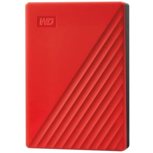 WD My Passport WDBPKJ0040BRD-WESN 4 TB Portable Hard Drive - External - Red - USB 3.0 - 256-bit Encryption Standard - Retail