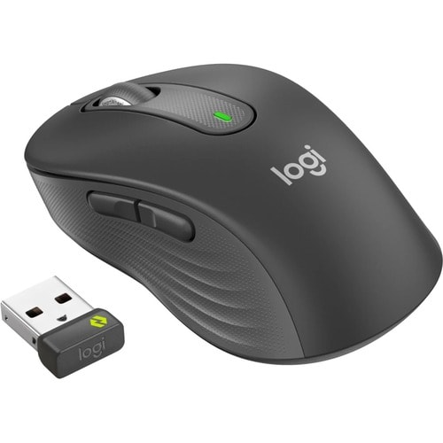 Logitech Signature M650 Mouse - Bluetooth/Radio Frequency - USB - Graphite - Wireless - 4000 dpi - Scroll Wheel - Medium H
