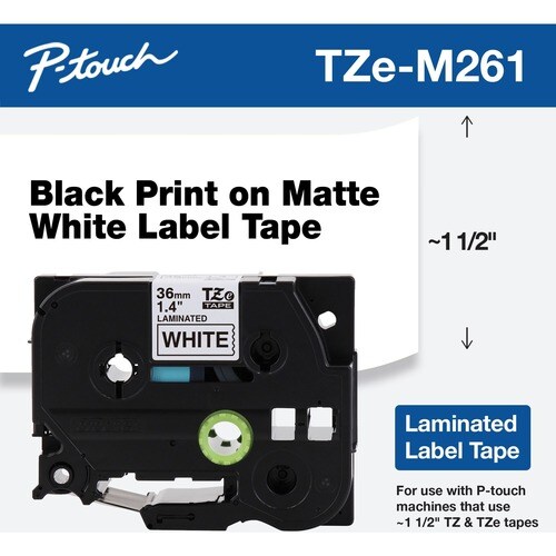 Brother P-touch Label Tape - 36 mm Width - Rectangle - Laminated
