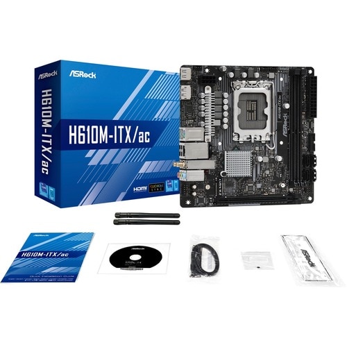 Asrock H610M-ITX/ac. Processor manufacturer: Intel, Processor socket: LGA 1700, Compatible processor series: Intel® Celero