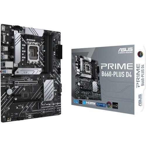 Asus Prime B660-PLUS D4 Desktop Motherboard - Intel B660 Chipset - Socket LGA-1700 - Intel Optane Memory Ready - ATX - Pen