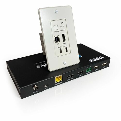 Comprehensive Pro AV/IT Integrator Series HDBaseT 4K60 HDMI, USB-C, USB 2.0, Audio over CATx Single Gang Wall Plate Extend