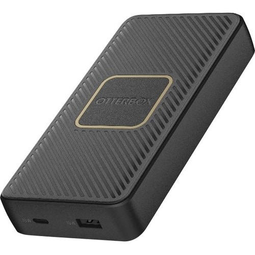 OtterBox Power Bank - Black - For Qi-enabled Device - 15000 mAh - 3 A - 5 V DC, 9 V DC, 12 V DC Output - 5 V, 9 V, 12 V In