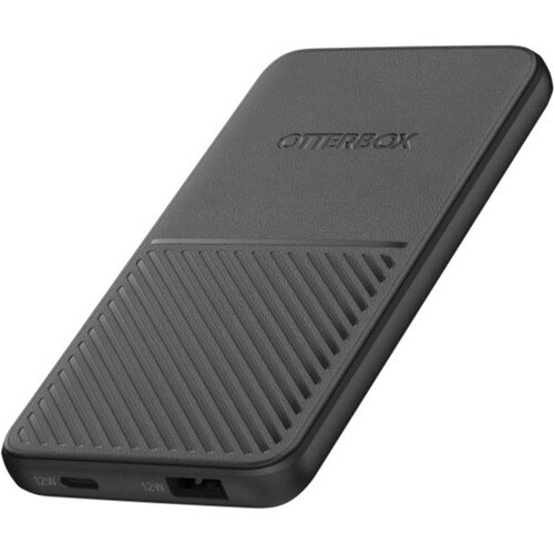 OtterBox Power Bank - Black - For Smartphone - 5000 mAh - 2.40 A - 5 V DC Output - 5 V Input - 2 x USB - Black