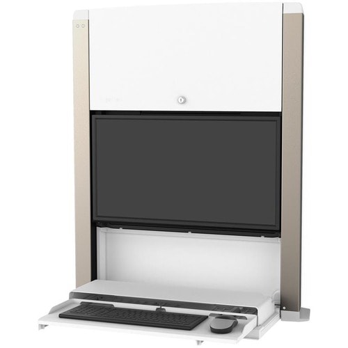 Ergotron CareFit Gabinete de montagem para Ecrã LCD, Mini PC, Computador - Branco - Altura ajustável - 61 cm para 68.6 cm 