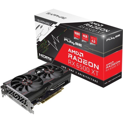 Sapphire AMD Radeon RX 6500 XT Graphic Card - 4 GB GDDR6 - 2.69 GHz Game Clock - 2.83 GHz Boost Clock - 64 bit Bus Width -