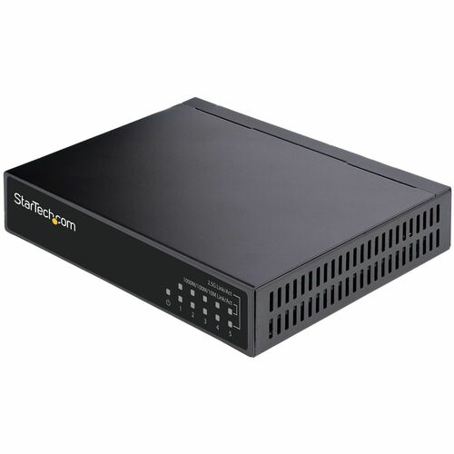 StarTech.com Unmanaged 2.5G Switch, 5 Port 2.5GBASE-T Unmanaged Ethernet Switch, Din Rail | Wall Mount, Multi-Gigabit, Aut
