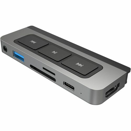 Hyper 6-in-1 USB-C Media Hub - Memory Card Reader - SD, microSD - 60 W - USB Type C - 4K - 3840 x 2160 - USB Type-A - USB 