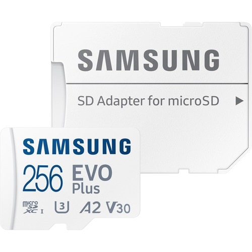 Samsung EVO Plus 256 GB Class 10/UHS-I (U3) V10 microSDXC - 1 Pack - 130 MB/s Read - 10 Year Warranty