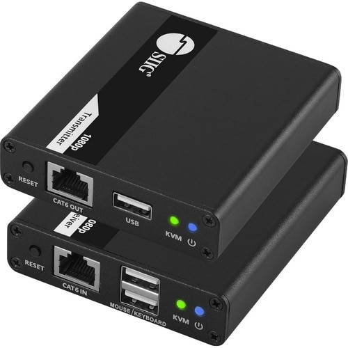 SIIG 1080p HDMI USB KVM Over Cat6 Extender - 70m - Extends and transmits HDMI 1080p@60Hz video/audio and USB 2.0 signals u