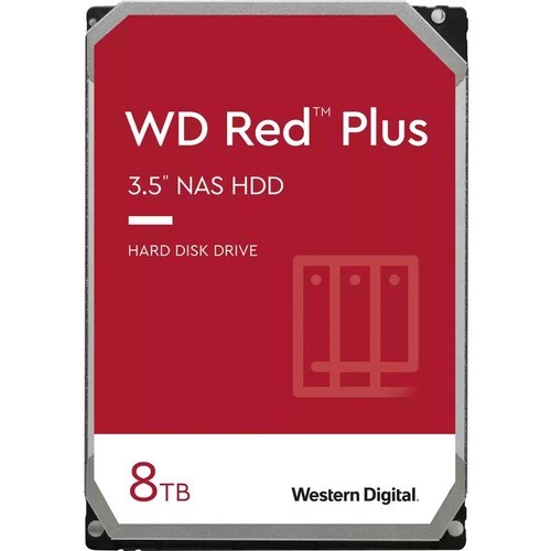 WD Red Plus WD80EFZZ 8 TB Disco rígido - 3,5" Interno - SATA (SATA/600) - Gravação magnética convencional (CMR) Method - S