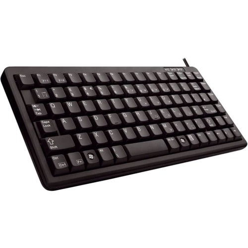 CHERRY Ultraslim G84-4100 Keyboard - Cable Connectivity - PS/2, USB 2.0 Interface - Black - Mechanical Keyswitch