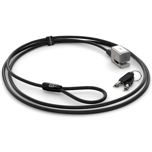 Kensington Cable Lock For Notebook - 1.80 m Cable - Black, Silver - Carbon Steel, Plastic - For Surface Pro 8, Surface Go 3