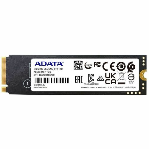 Adata LEGEND 840 ALEG-840-1TCS 1 TB Solid State Drive - M.2 2280 Internal - PCI Express NVMe (PCI Express 4.0 x4) - Deskto