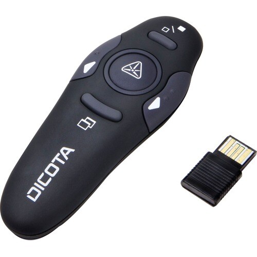 Dicota Presentation Pointer - USB - Laser - Black - Wireless