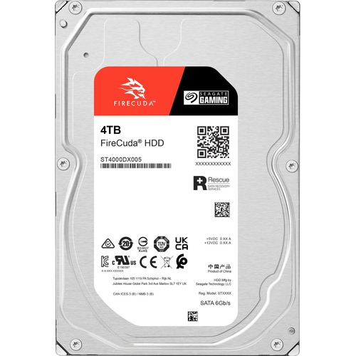 Seagate FireCuda ST4000DX005 4 TB Hard Drive - 3.5" Internal - SATA (SATA/600) - Conventional Magnetic Recording (CMR) Met