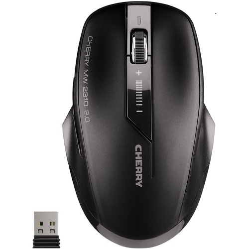Souris Optique CHERRY MW 2310 2.0 - Fréquence radio - USB - 6 Bouton(s) - Noir - 1 - Sans fil - 2,40 GHz - 2400 dpi - Roul
