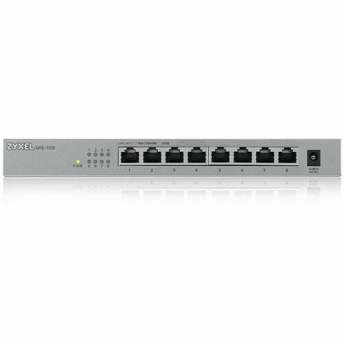 Zyxel 8-Port 2.5GbB MultiGig Ethernet Unmanaged Switch | 8 x 100/1G/2.5G Mbps Ports | Plug & Play | Metal Housing | Deskto