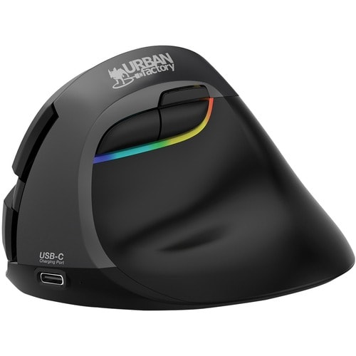 Urban Factory ERGO PRO VERTICAL ERGONOMIC MOUSE WIRELESS 2.4GHZ, BLUETOOTH & WIRED MOUSE - FOR RIGHT HANDED