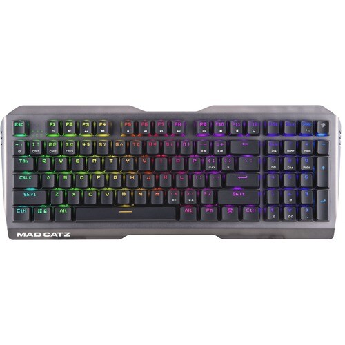 Mad Catz S.T.R.I.K.E. 13 Compact Mechanical Gaming Keyboard - Cable Connectivity - RGB LED Windows Key, Adjustable Backlig