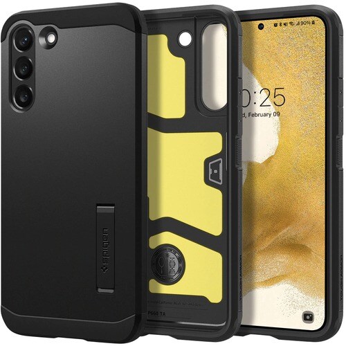 Spigen Tough Armor Case for Samsung Galaxy S22 Smartphone - Black - OEM - Impact Resistant, Drop Resistant - Foam, Thermop