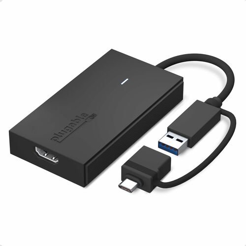Plugable HDMI/USB/USB-C Audio/Video Adapter - 1 x USB 3.0 Type A - Male, 1 x USB 3.0 Type C - Male - 1 x HDMI Digital Audi