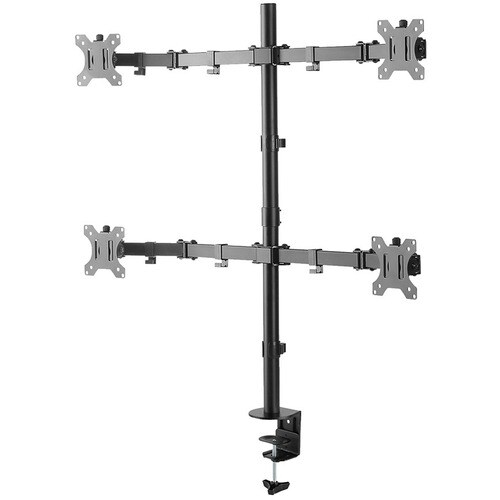 Neomounts Desk Mount for Monitor, Flat Panel Display - Black - Height Adjustable - 4 Display(s) Supported - 33 cm to 81.3 