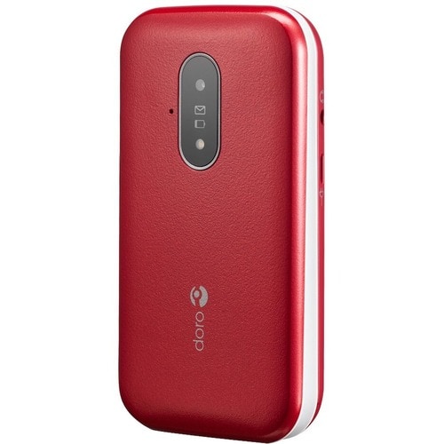Doro 6820 128 MB Feature Phone - 0,7 cm (0,3 Zoll) Flexibler faltbarer Bildschirm QVGA 320 x 240 - 64 MB RAM - 4G - Rot - 