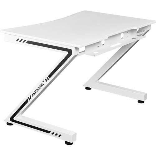 AKRACING Sierra Gaming Desk - Powder Coated Rectangle Top - Z-shaped Base - White